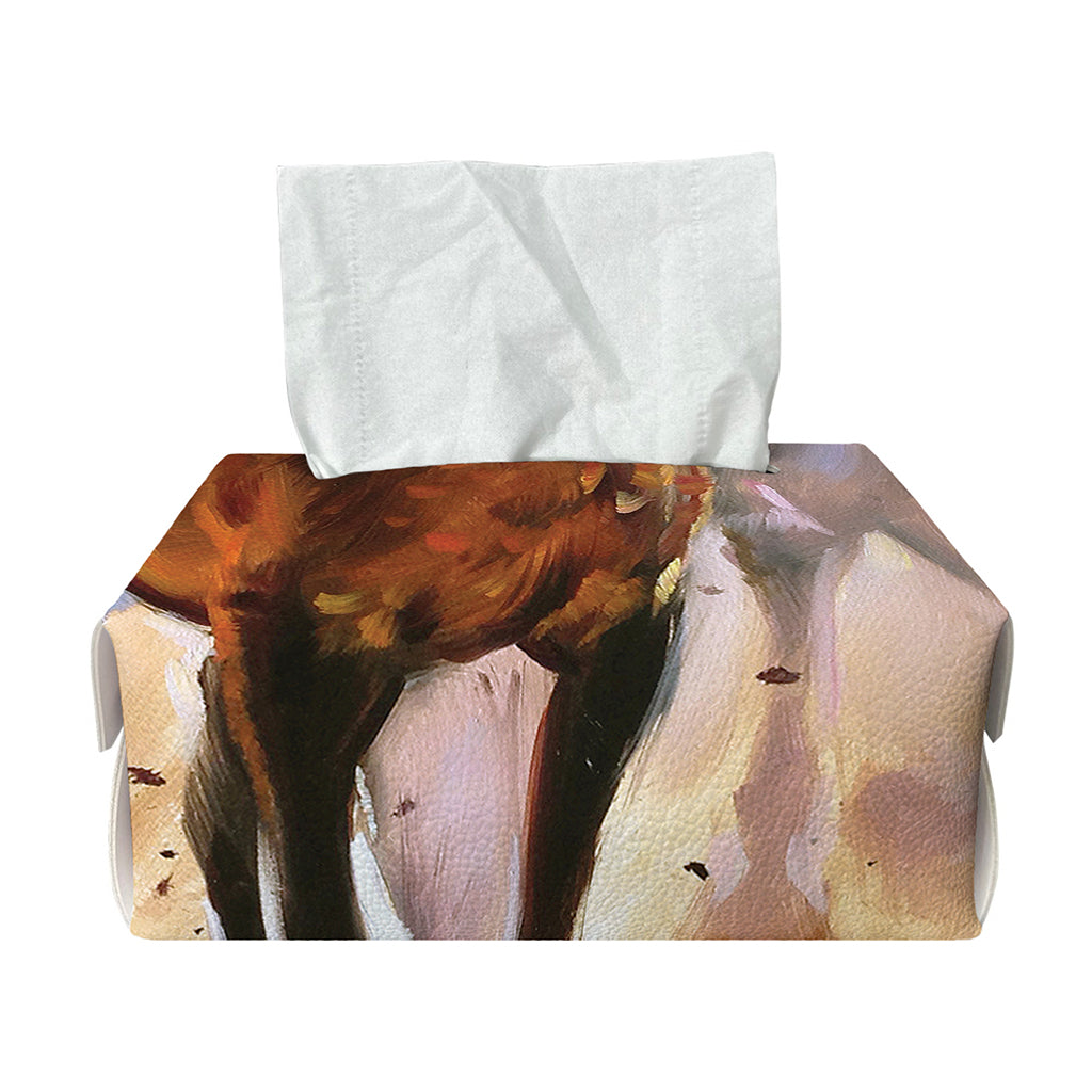 Running Horses Painting Print Rectangle Tissue Box Cover