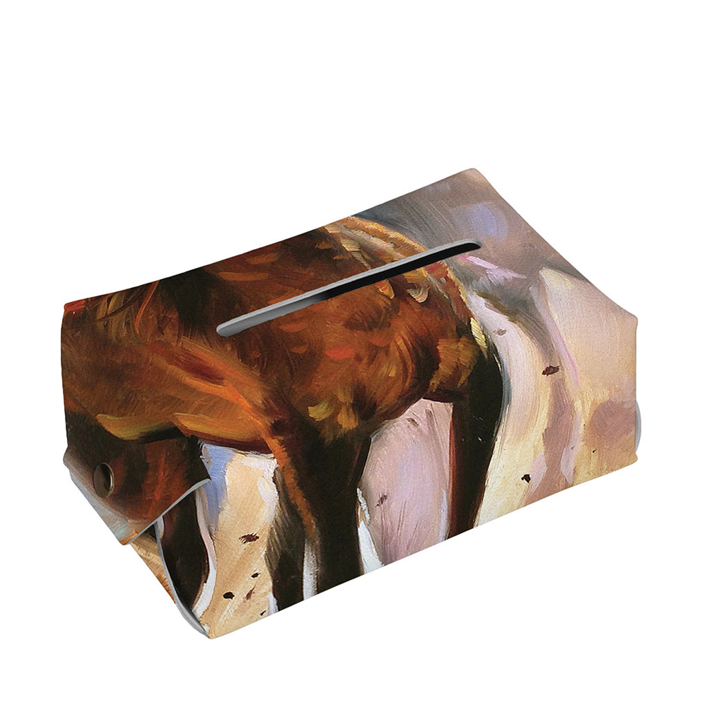 Running Horses Painting Print Rectangle Tissue Box Cover