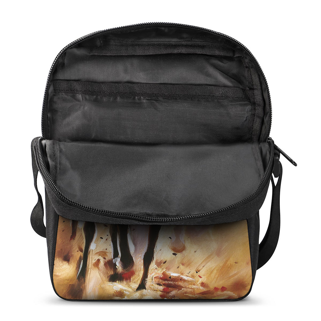 Running Horses Painting Print Rectangular Crossbody Bag