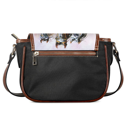 Running Horses Painting Print Saddle Bag