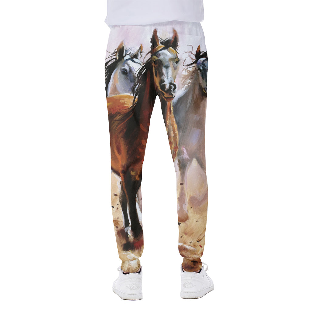 Running Horses Painting Print Scuba Joggers
