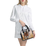 Running Horses Painting Print Shoulder Handbag