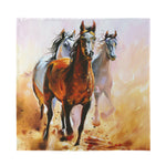 Running Horses Painting Print Silk Bandana