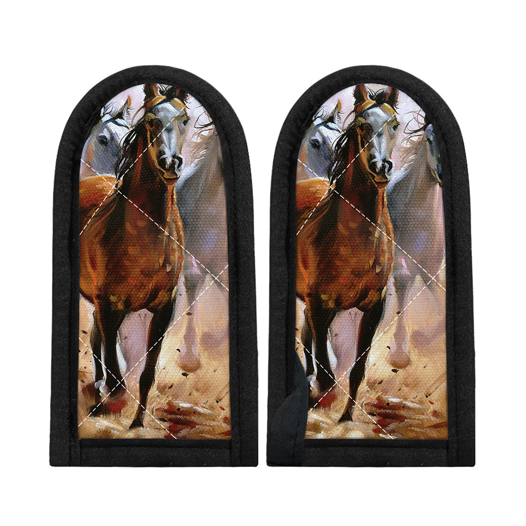 Running Horses Painting Print Skillet Handle Cover