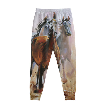 Running Horses Painting Print Sweatpants