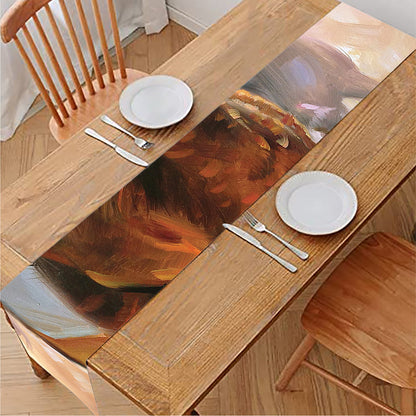 Running Horses Painting Print Table Runner