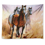 Running Horses Painting Print Tapestry