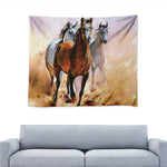 Running Horses Painting Print Tapestry