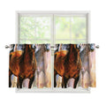 Running Horses Painting Print Tier Curtains
