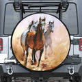 Running Horses Painting Print Tire Cover
