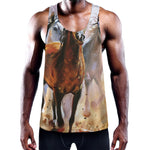 Running Horses Painting Print Training Tank Top