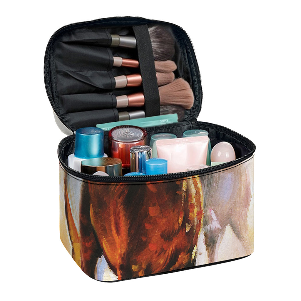 Running Horses Painting Print Travel Makeup Bag