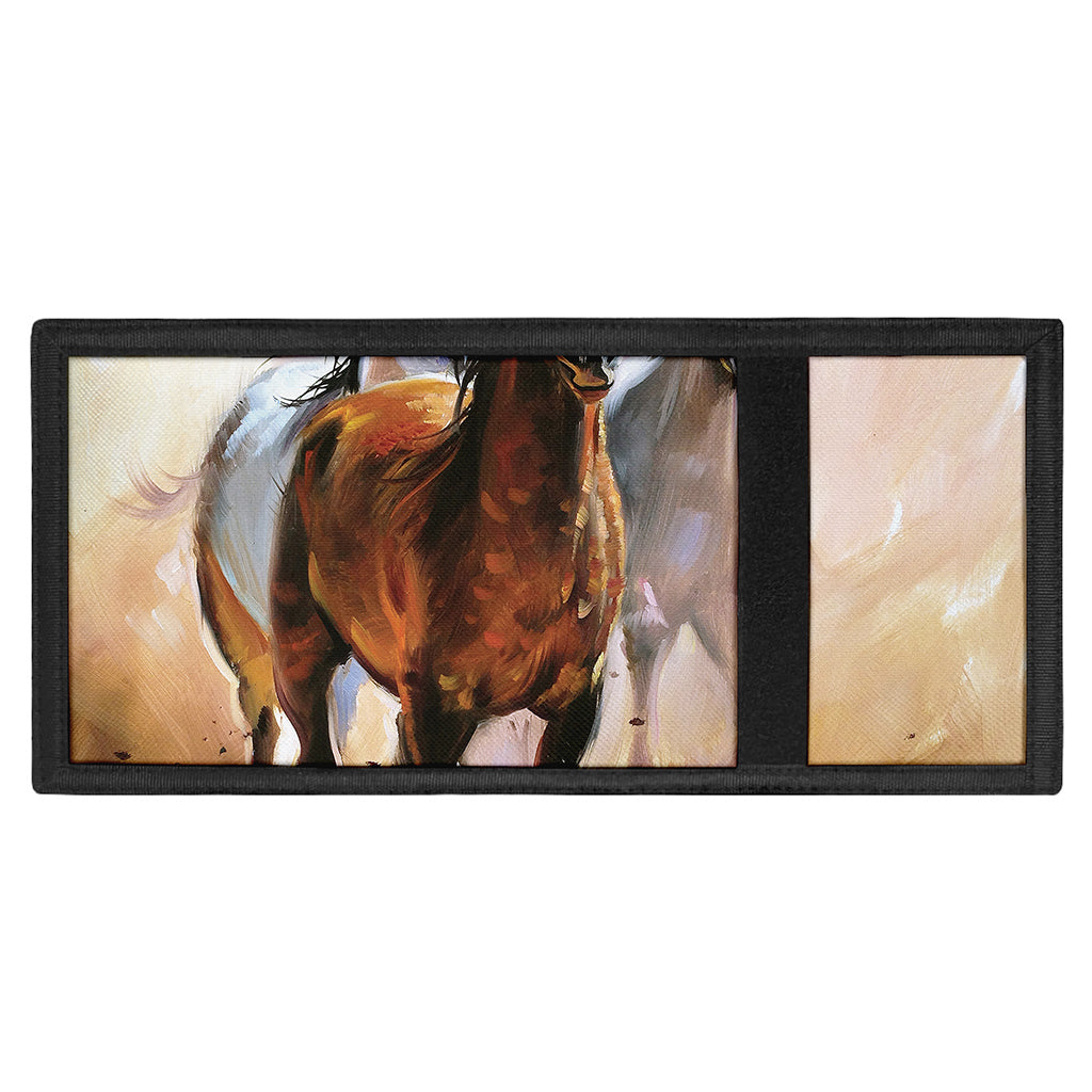 Running Horses Painting Print Trifold Wallet
