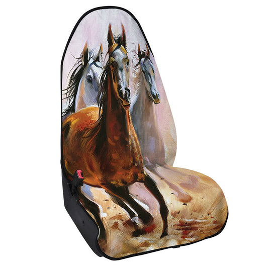 Running Horses Painting Print Waterproof Car Seat Cover