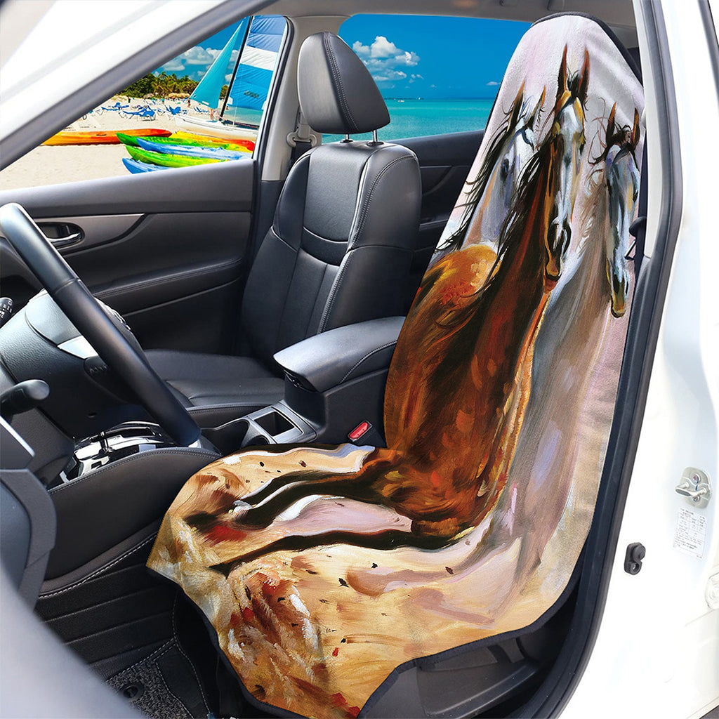 Running Horses Painting Print Waterproof Car Seat Cover