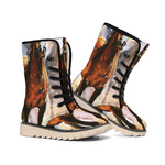 Running Horses Painting Print Winter Boots