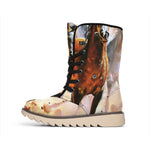 Running Horses Painting Print Winter Boots
