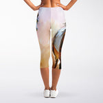 Running Horses Painting Print Women's Capri Leggings