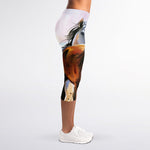 Running Horses Painting Print Women's Capri Leggings