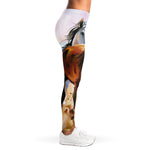Running Horses Painting Print Women's Leggings