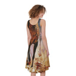 Running Horses Painting Print Women's Sleeveless Dress