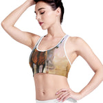 Running Horses Painting Print Women's Sports Bra