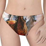 Running Horses Painting Print Women's Thong