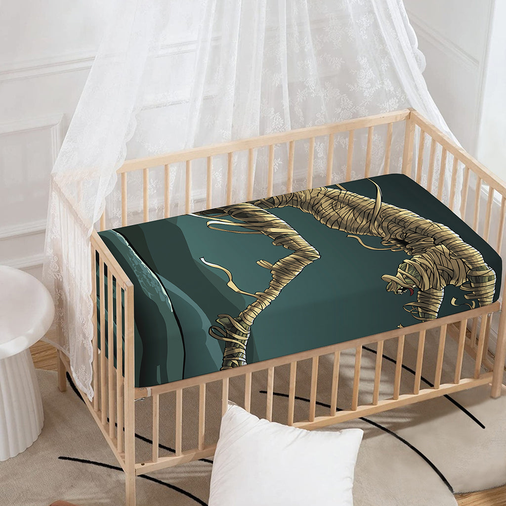 Running Mummy Print Baby Crib Sheet
