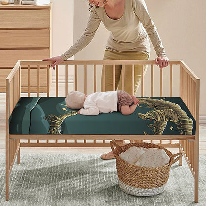 Running Mummy Print Baby Crib Sheet