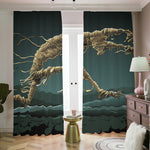 Running Mummy Print Blackout Pencil Pleat Curtains