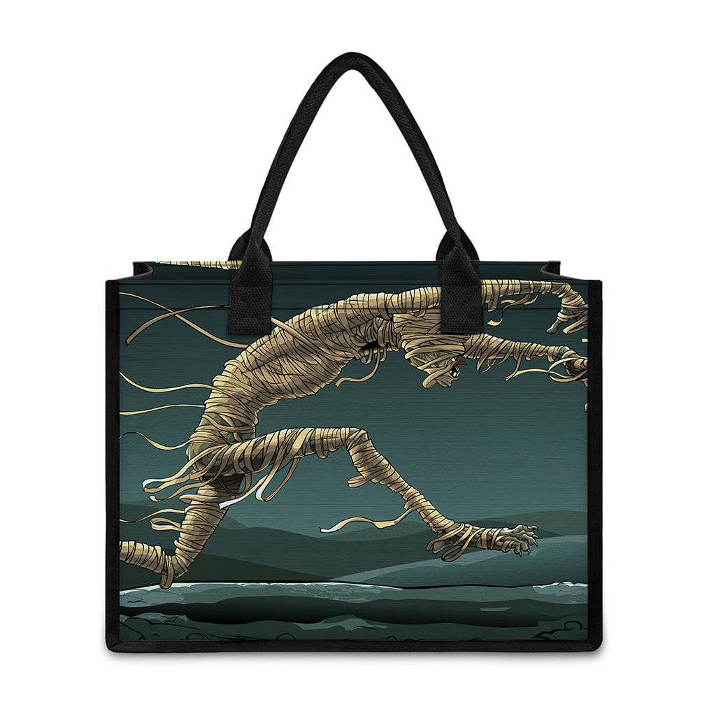 Running Mummy Print Canvas Tote Bag
