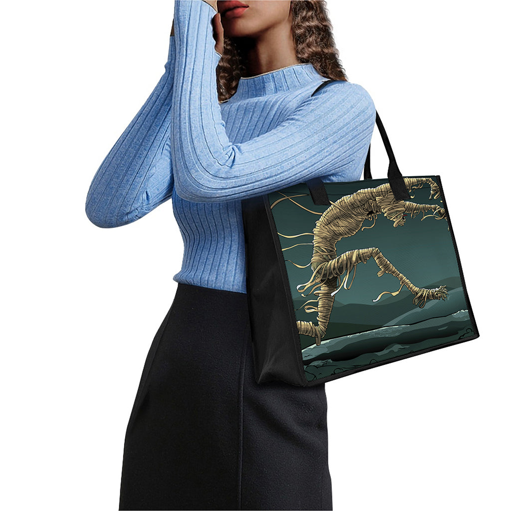Running Mummy Print Canvas Tote Bag