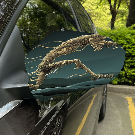 Running Mummy Print Car Side Mirror Covers