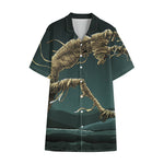 Running Mummy Print Cotton Hawaiian Shirt