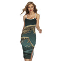 Running Mummy Print Cross Back Cami Dress