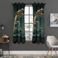 Running Mummy Print Grommet Curtain Panels