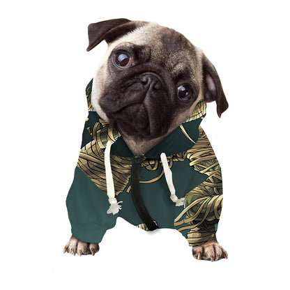 Running Mummy Print Dog Zip Up Hoodie