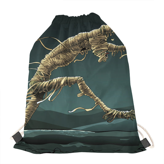 Running Mummy Print Drawstring Bag