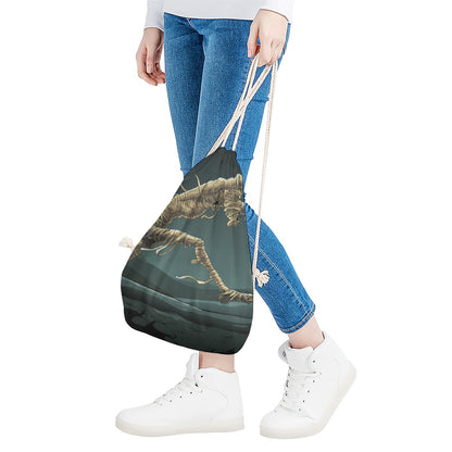 Running Mummy Print Drawstring Bag