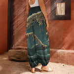 Running Mummy Print Harem Pants