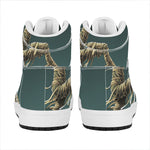 Running Mummy Print High Top Leather Sneakers