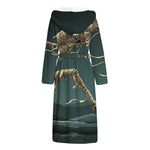 Running Mummy Print Hooded Bathrobe