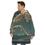 Running Mummy Print Hoodie Blanket