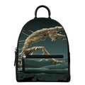 Running Mummy Print Leather Backpack