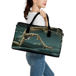 Running Mummy Print Leather Duffle Bag