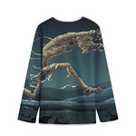 Running Mummy Print Long Sleeve Short Coat