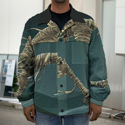 Running Mummy Print Men's Shirt Jacket