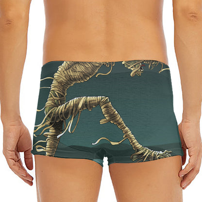 Running Mummy Print Men's Short Boxer Briefs