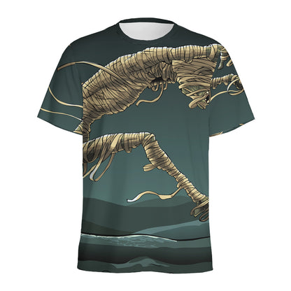 Running Mummy Print Men's Sports T-Shirt
