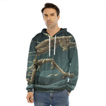 Running Mummy Print Men's Velvet Pullover Hoodie